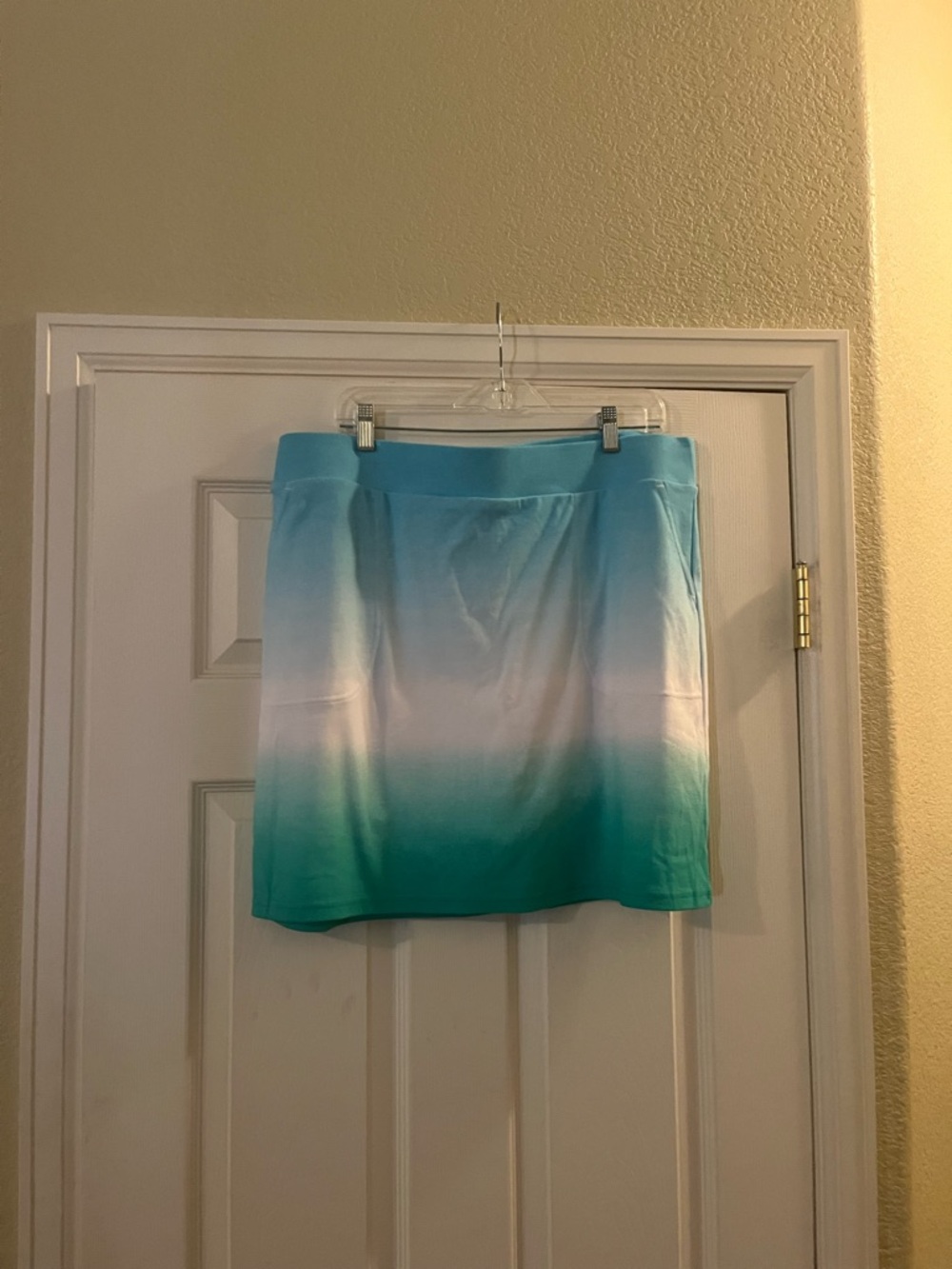 Gradient Aqua to Teal Ombre Women's Skirt